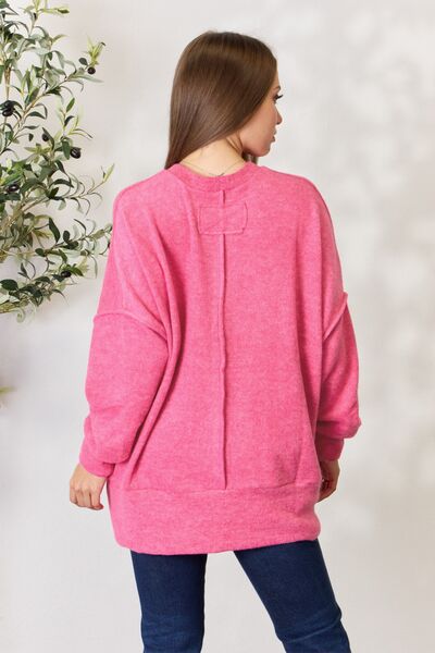 Zenana Full Size Center Seam Long Sleeve Sweatshirt’s