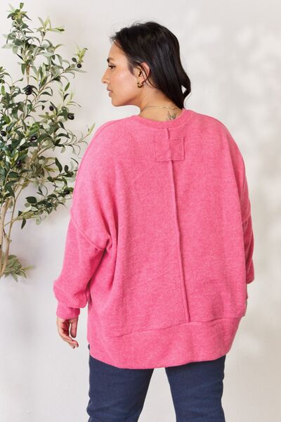 Zenana Full Size Center Seam Long Sleeve Sweatshirt’s