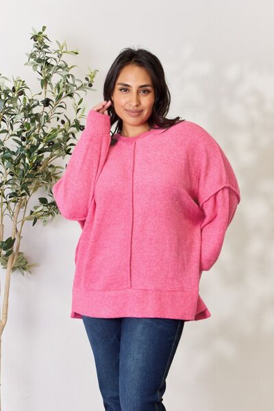 Zenana Full Size Center Seam Long Sleeve Sweatshirt’s