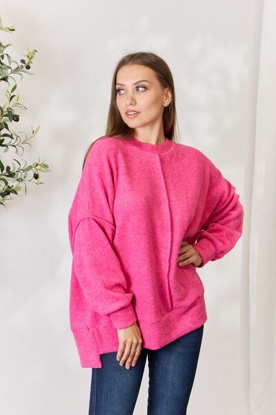 Zenana Full Size Center Seam Long Sleeve Sweatshirt’s