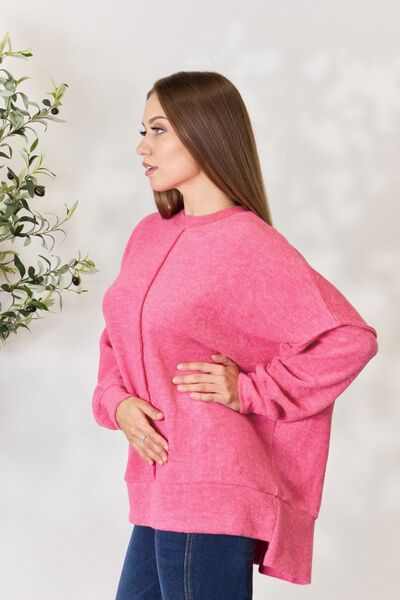 Zenana Full Size Center Seam Long Sleeve Sweatshirt’s