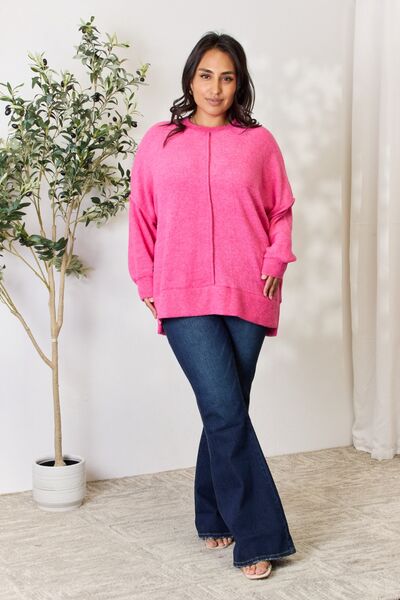 Zenana Full Size Center Seam Long Sleeve Sweatshirt’s