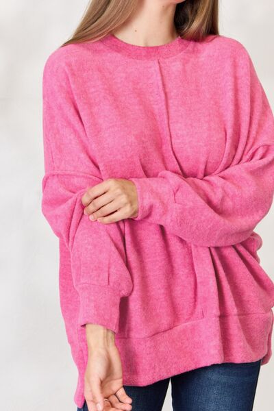 Zenana Full Size Center Seam Long Sleeve Sweatshirt’s